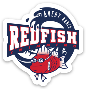 Redfish Swimming Stickers - Set of Two