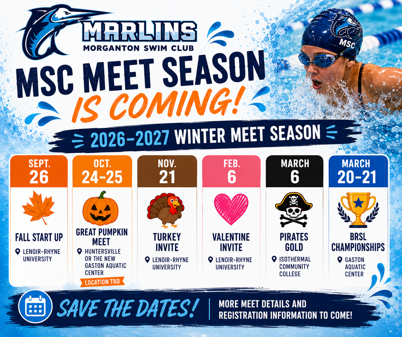 MSC graphic with winter meet schedule