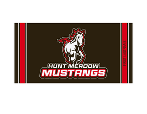 Black Hunt Meadow Mustangs Towel- no personalization