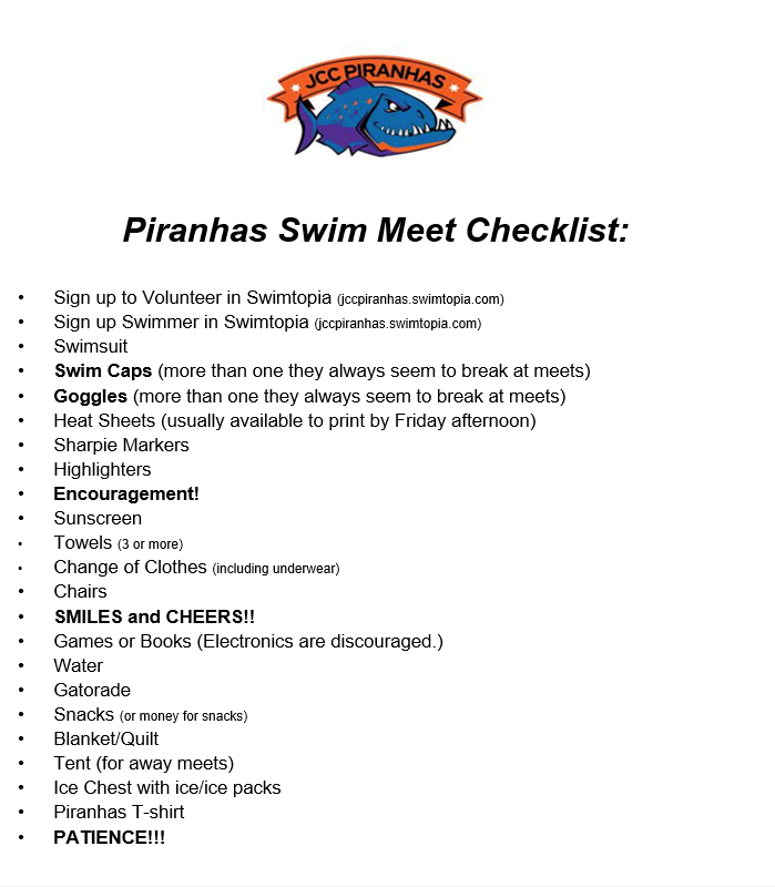 Meet Information Piranhas Swim Team