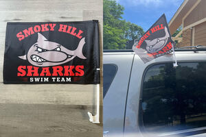 Smoky Hill Sharks Car Window Flag