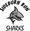 Sideburn Run Sharks Logo