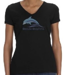 White V-Neck Rhinestone T-Shirt