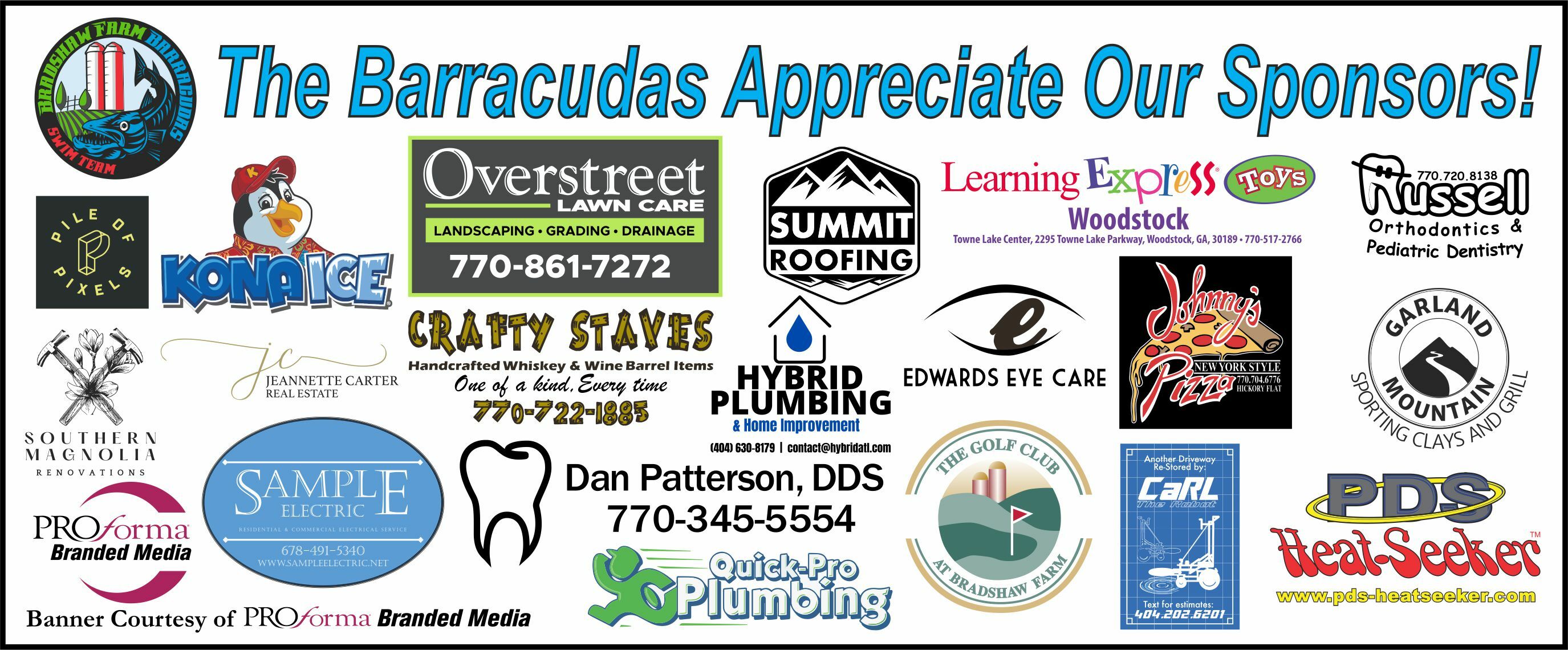 Team Sponsors Bradshaw Farm Barracudas