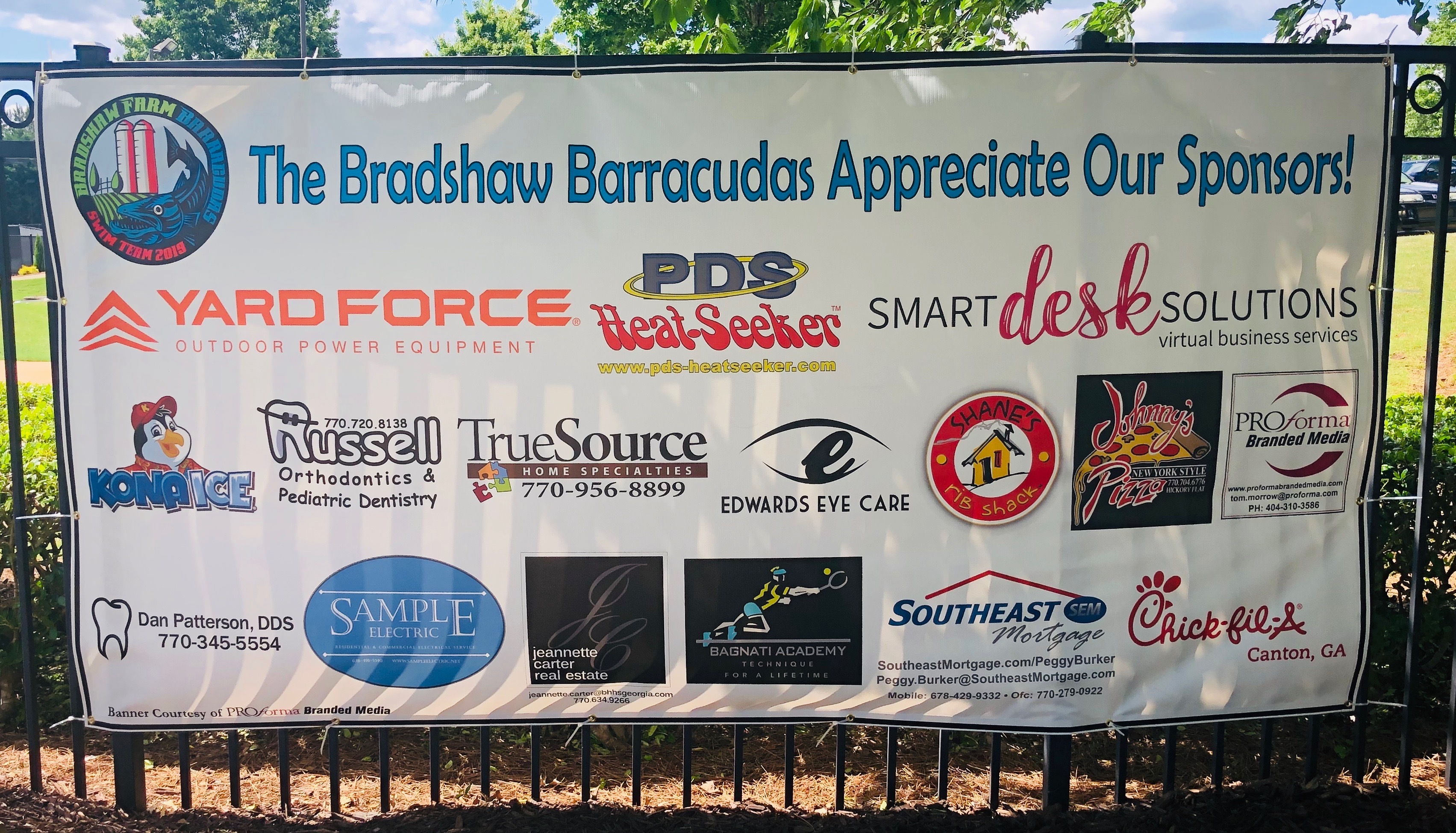 Team Sponsors Bradshaw Farm Barracudas