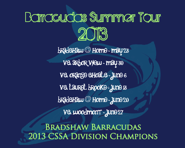 Team Shirts Bradshaw Farm Barracudas