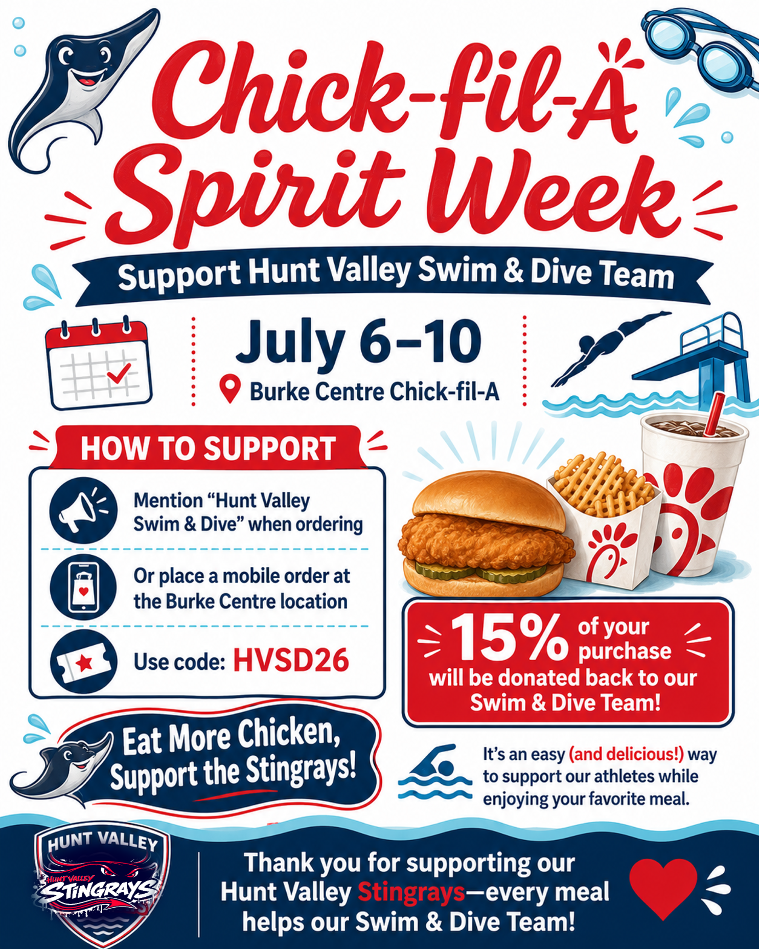 Fundraiser for Burke - Chic Fila - Code HVSD26