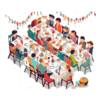 Pngtree-banquet-clipart-isometric-vector-family-dinner-cartoon-png-image_6798634