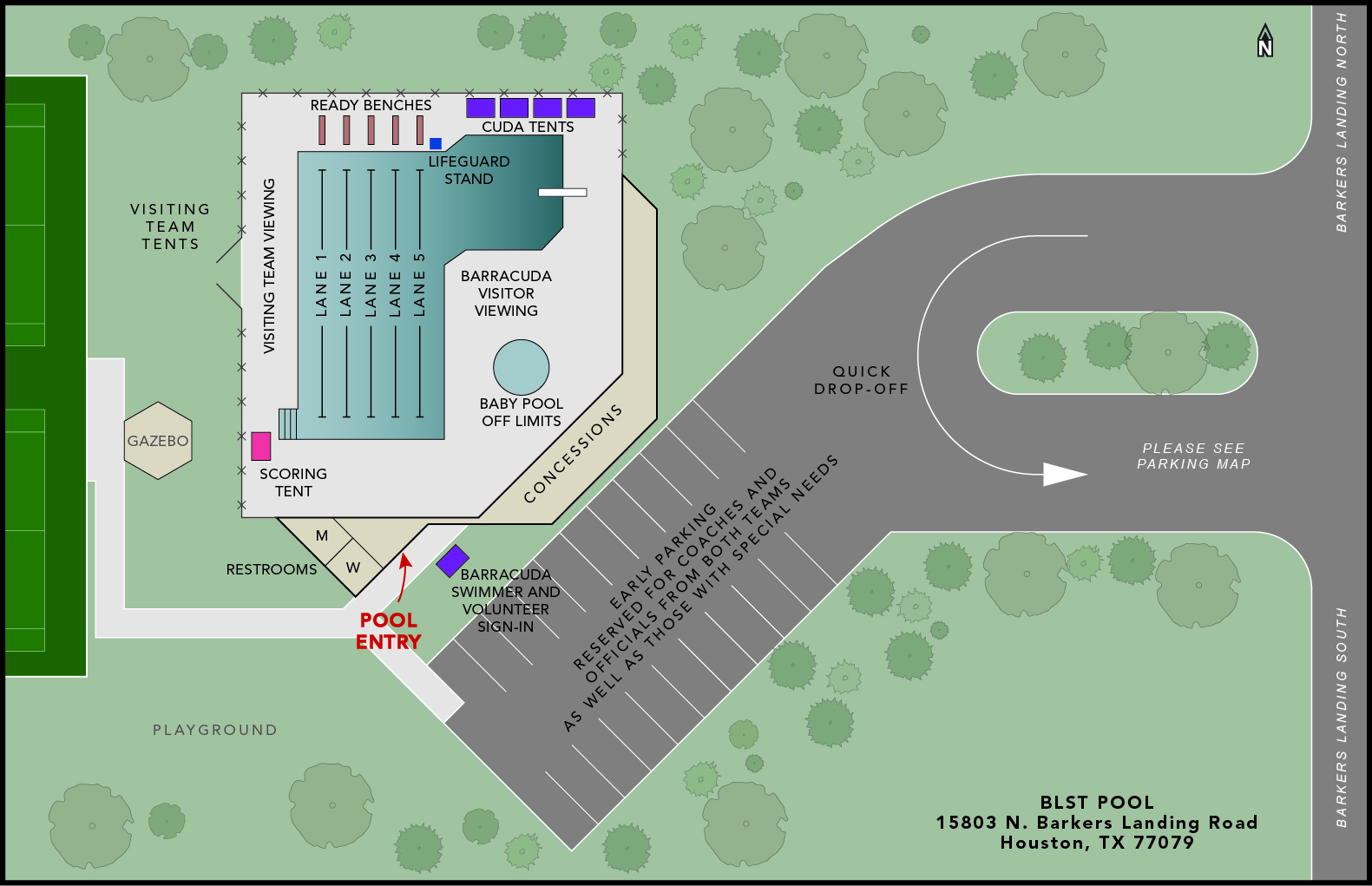 BLST Pool Information Barkers Landing Swim Team The Barracudas