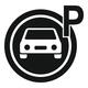Parking-sign-icon-in-black-and-white-vector