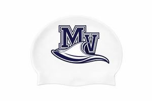 Premium Silicone MVST White Swim Cap
