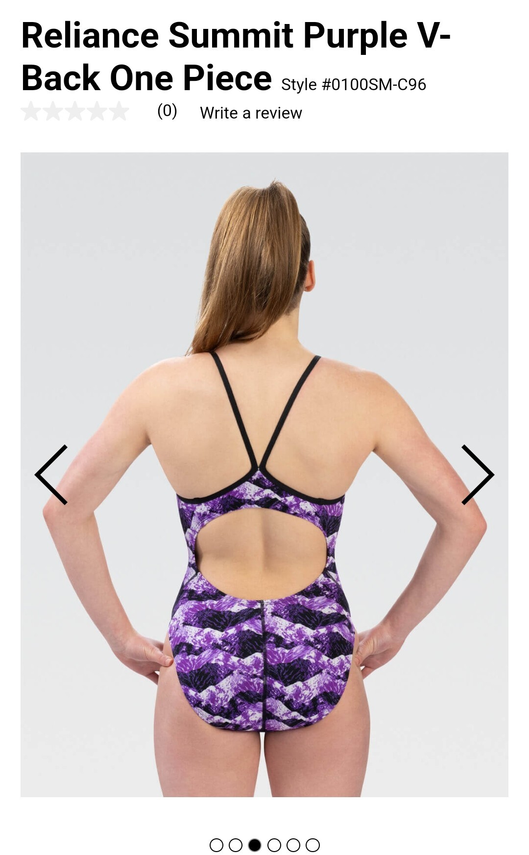 Girls Dolphin Reliance Summit Purple V-Back (Back image)