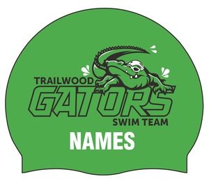 Gators Logo Swim Cap - Silicone Material - 1 Personalized Cap