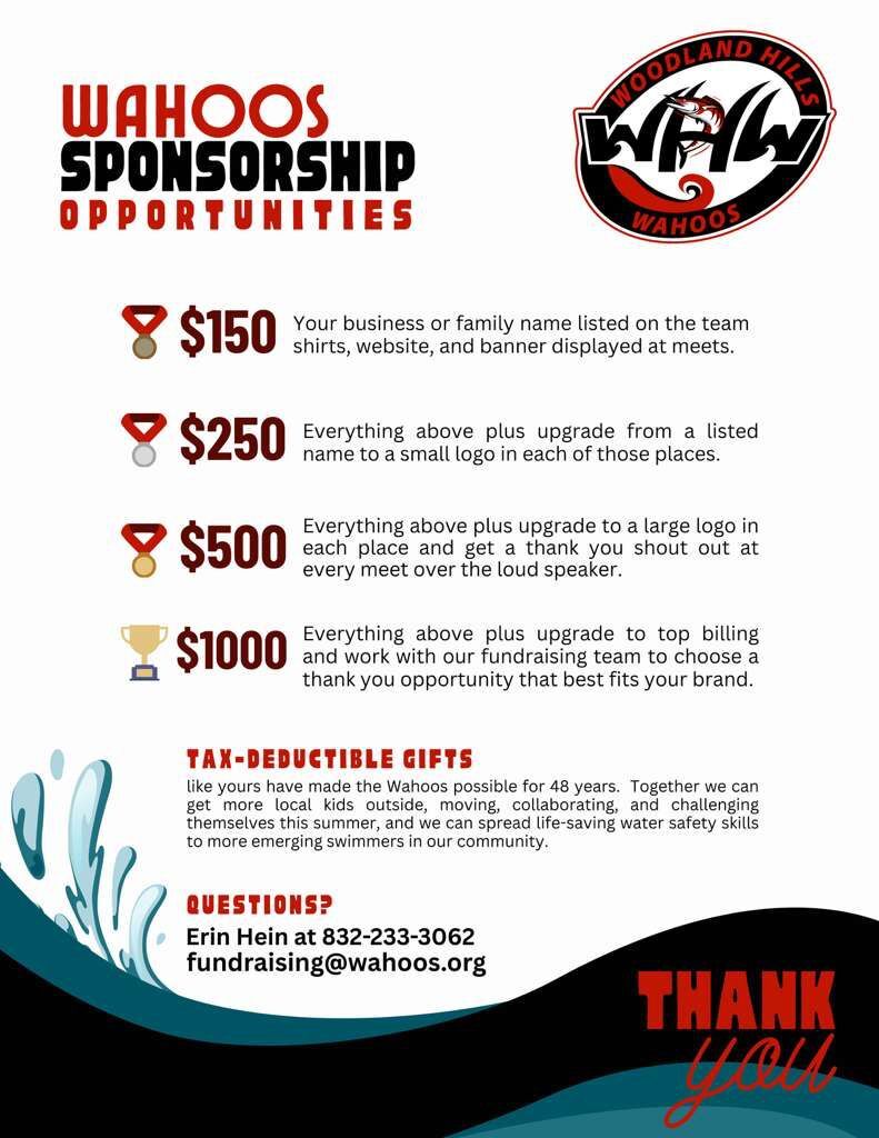 Wahoos Sponsorship Opportunities
