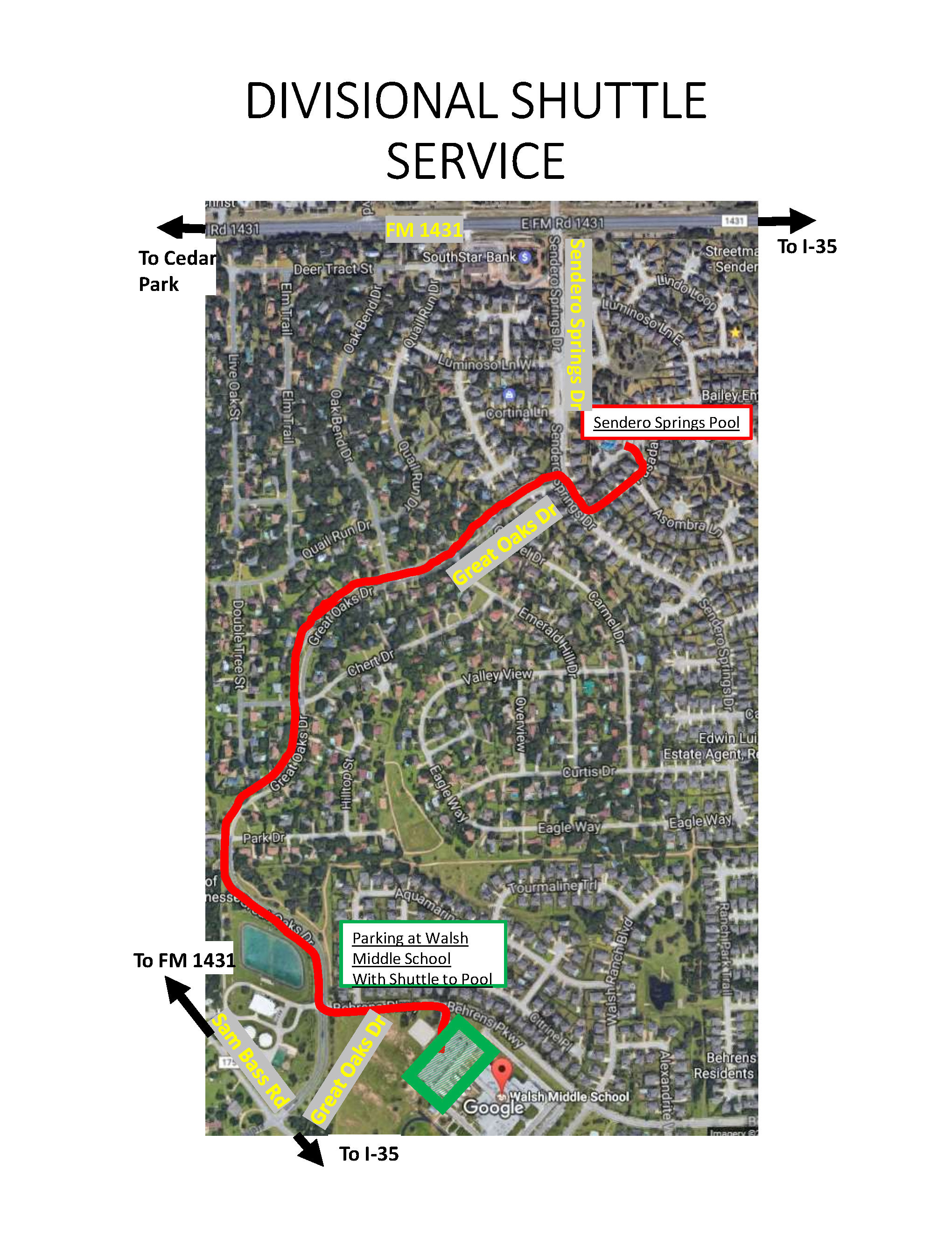 Home Meet Parking Plan & Maps - Brushy Creek Marlins