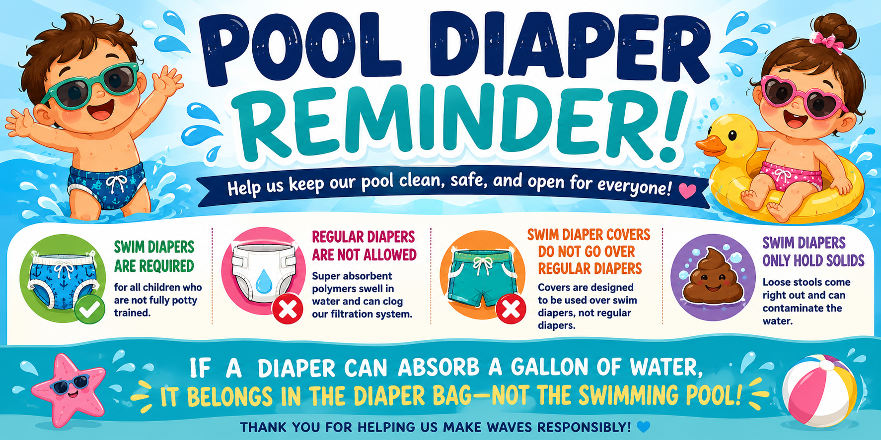 Pool Diaper Reminder