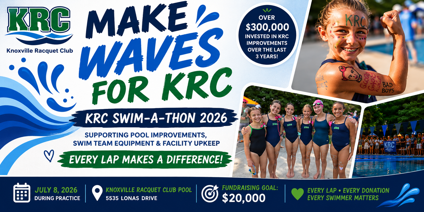 Make Waves for KRC Swim-A-Thon 2026