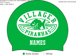 2026 Piranhas Silicone Swim Cap BLANK