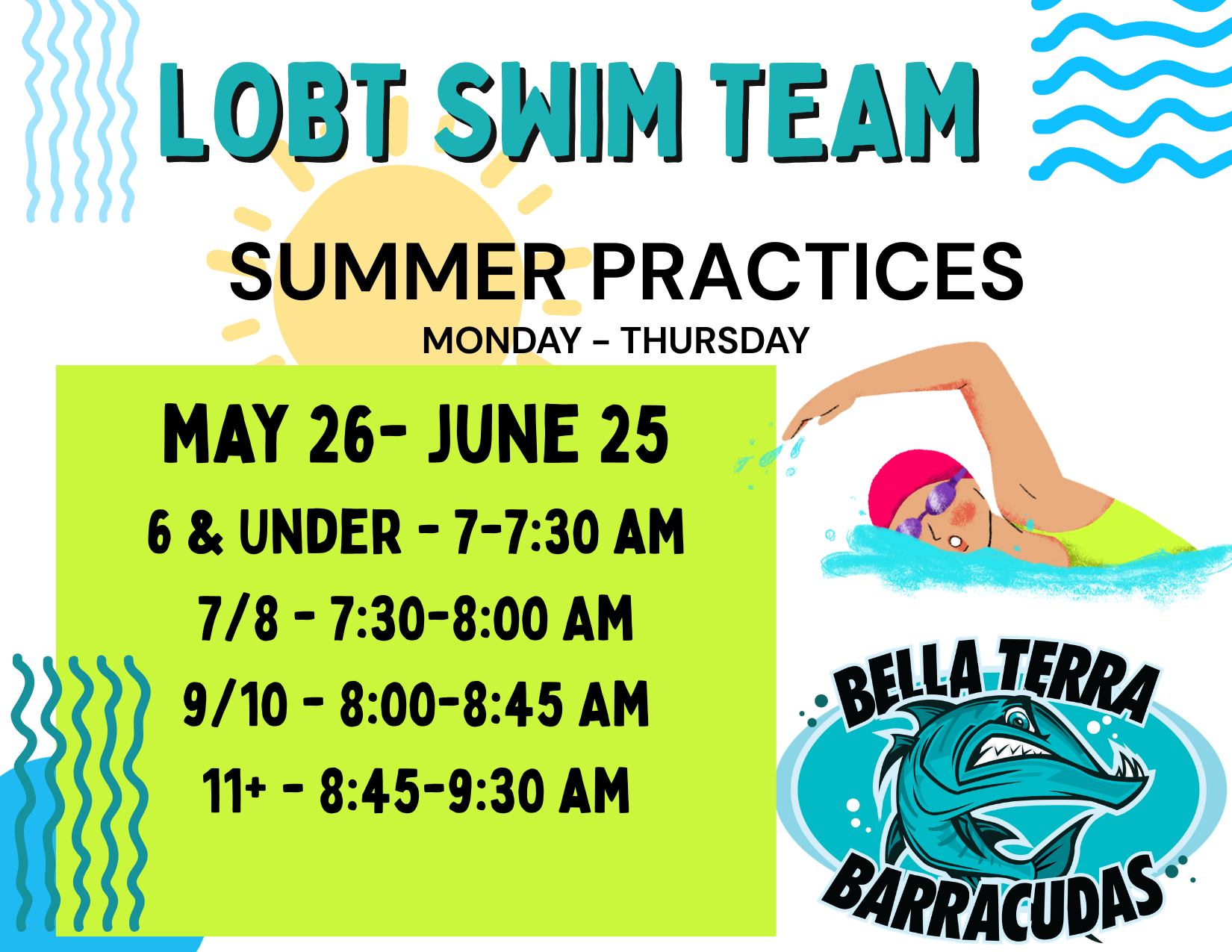 Summer Practice Times