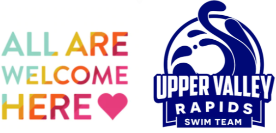 All are Welcome Here with rainbow logo
