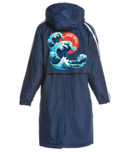 Sasebo Riptides Team Parka - Sporti Striped Comfort Fleece-Lined Swim Parka Youth