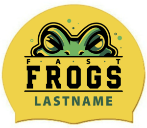 2026 FAST Frogs Personalized with LAST Name on Silicone Swim Cap (Qty: 2)