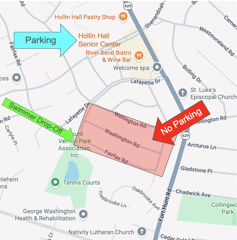 No parking on Lafayette, Fairfax, Washington, and any street without a curb