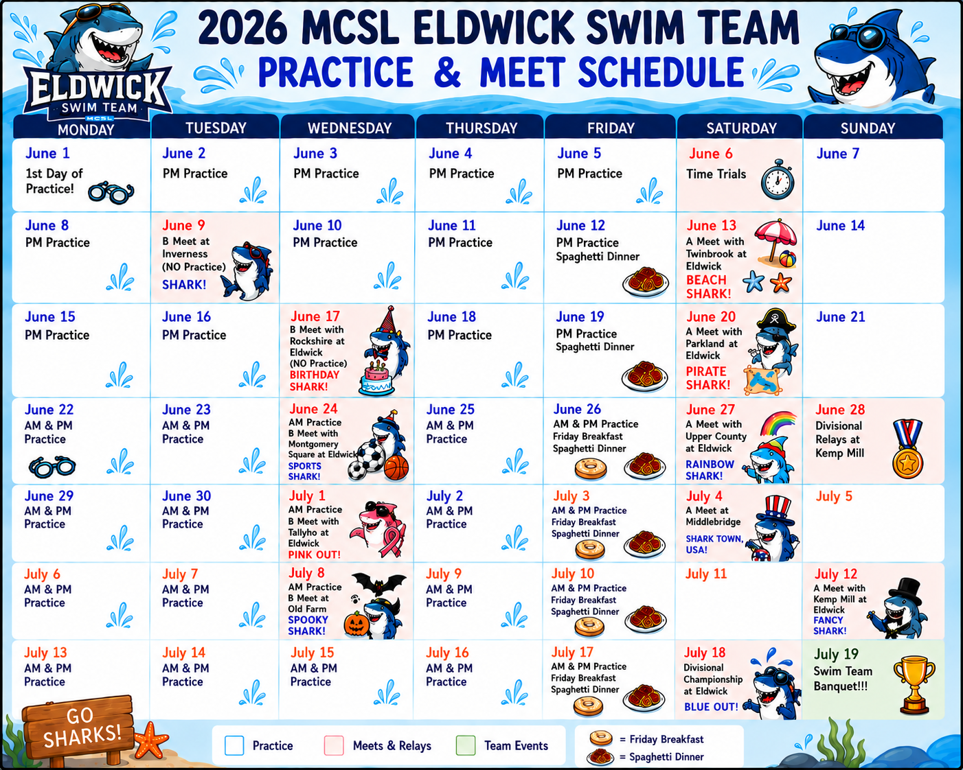 2026 Calendar of events