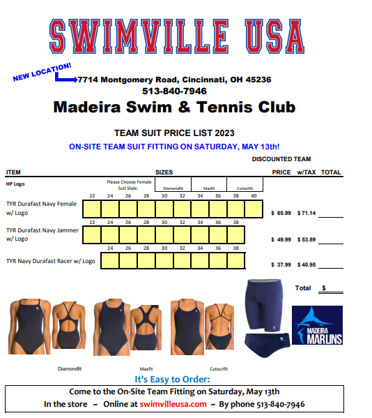 Team Suits Swimville MADEIRA MARLINS